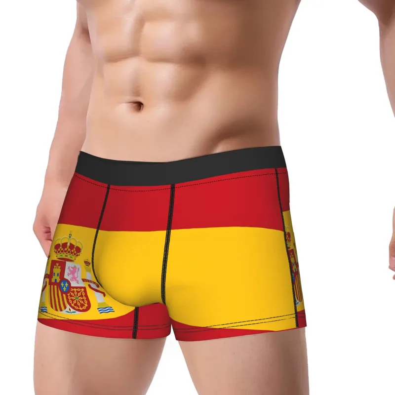 Spain Flag Boxer Brief Underwear Trenky Males Comfortable Boxershorts Design Oversize Underpants