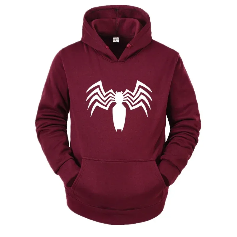 2026 Autumn and Winter New Men's Hoodie Street Fashion Spider Print Sportswear Women's fleece Casual Fun Wear