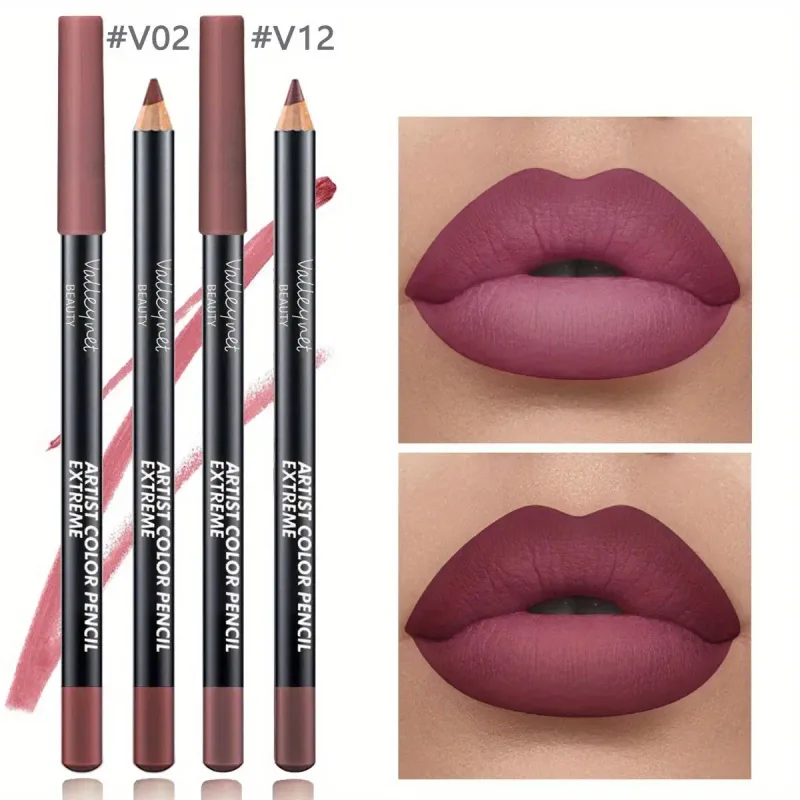 2db Lip Liner Makeup Duo: hosszan tartó vízálló matt formula gyengéd az érzékeny bőrön, és ideális a világos bézs tónusokhoz