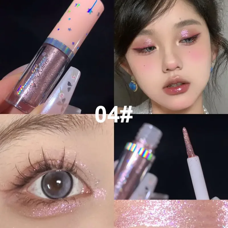 נצנצים כחולים נוזלי Eyeshdaow גליטר ג'ל מבריק מתכתי אייליינר עט יהלום שימר עמיד למים עיניים כלי איפור מסיבת יופי