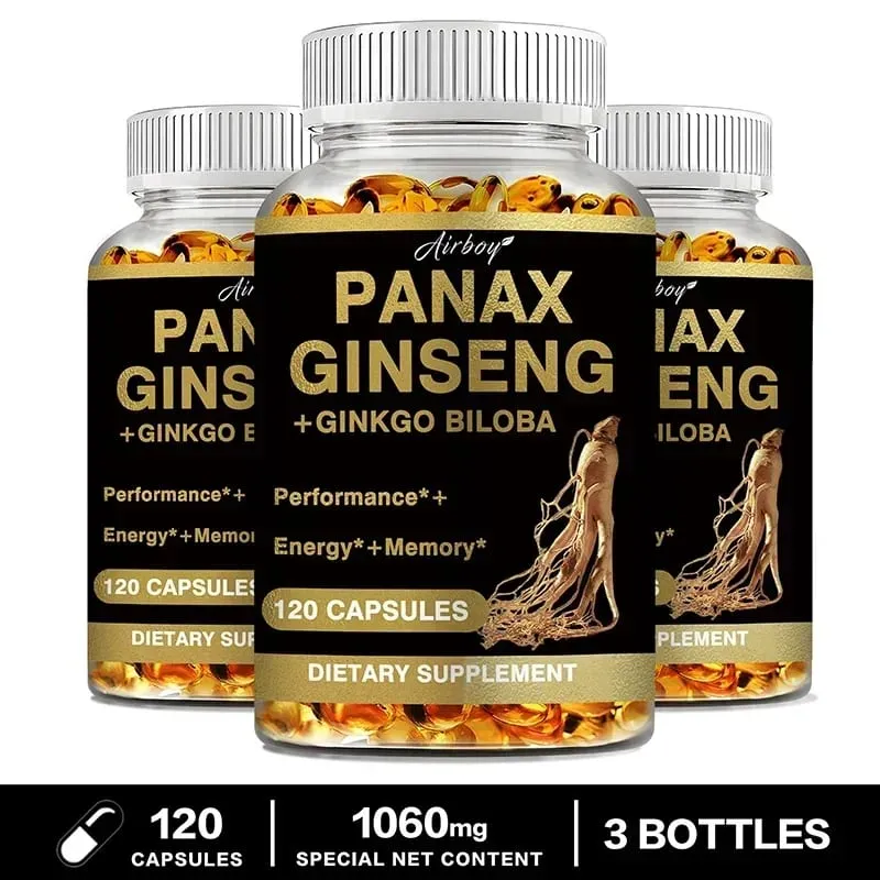 Panax Ginseng + Ginkgo Biloba - תמיכה חיסונית לשפר את הביצועים הפיזיים לשפר את הזיכרון ולשמור על הבריאות הכללית