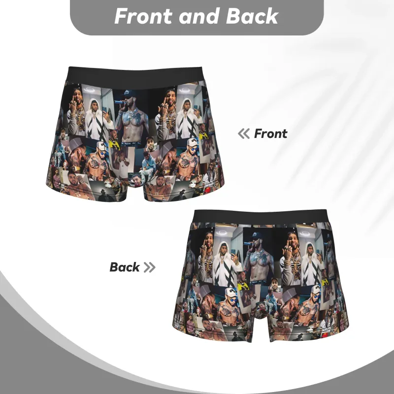 Male Funny A-Anuel AA Underwear Boxer Briefs Stretch Shorts Panties Underpants
