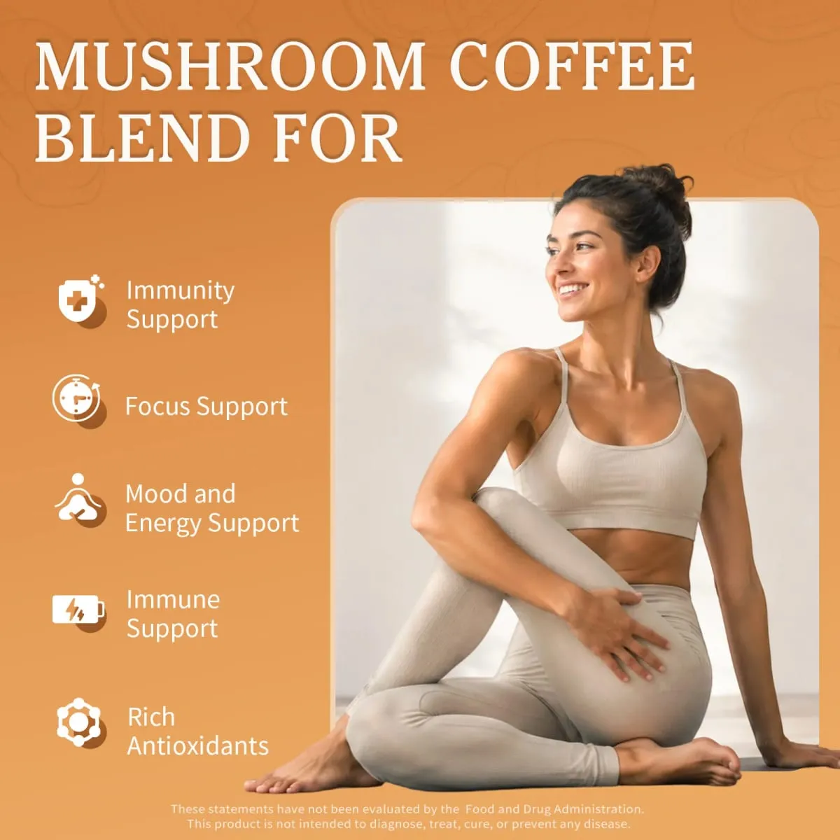 Ang Beworths Reishi Mushroom Coffee ay nagpapalakas ng Memorya ng Utak at Cognitive Clarity Immune System at Digestion Health Energy Supplement