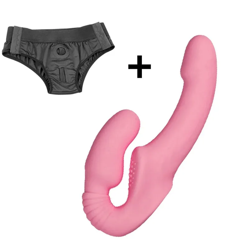 10 Speeds Strapless Strapon Dildo Vibrator Γυναικείο Διπλό Δονούμενο G Spot Παιχνίδια σεξ ενηλίκων για γυναίκες Μασάζ πρωκτού προστάτη για ζευγάρια — image 11