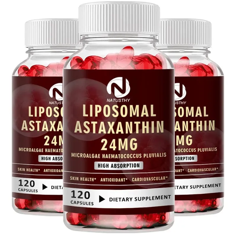 Haematococcus Pluvialis Astaxanthin Capsule - Liposomal Astaxanthin 24mg - Natural Antioxidant Kalusugan ng Balat at Mata at Immune Health