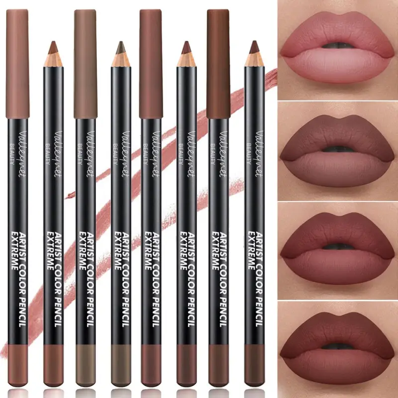 2db Lip Liner Makeup Duo: hosszan tartó vízálló matt formula gyengéd az érzékeny bőrön, és ideális a világos bézs tónusokhoz