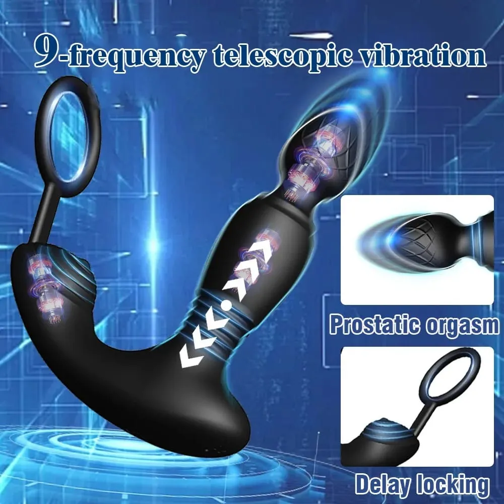APP Control Vibrator for Men Male Thrusting Vibartor Prostate Massager Delayed Ejaculation Cork Ring Butt Plug Sex Toy for Adult