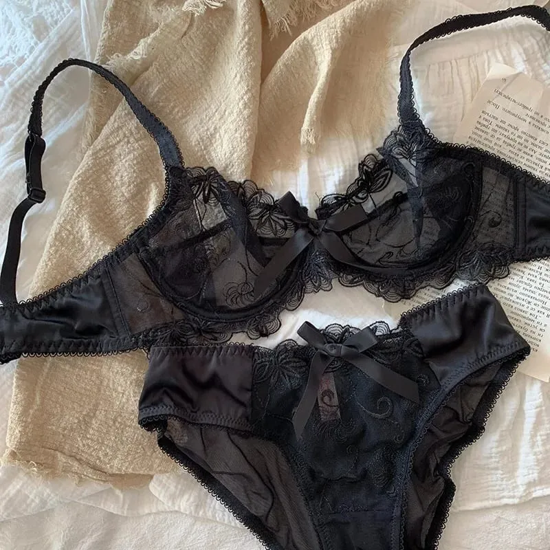 Διαφανές μη επενδυμένο Bralette για μικρά βυζιά Εξαιρετικά λεπτό ρυθμιζόμενο δαντελένιο σουτιέν Σέξι γυναικεία εσώρουχα Halterneck BANERDANNI