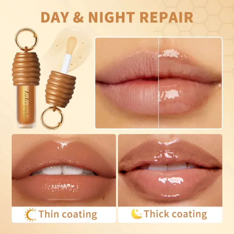 Lakerain Honey Lip Gloss Glossy Υφή Ελαφριά μη κολλώδη μακράς διαρκείας ενυδατωμένο πανέμορφο γυαλιστερό φινίρισμα απαλό μακιγιάζ χειλιών