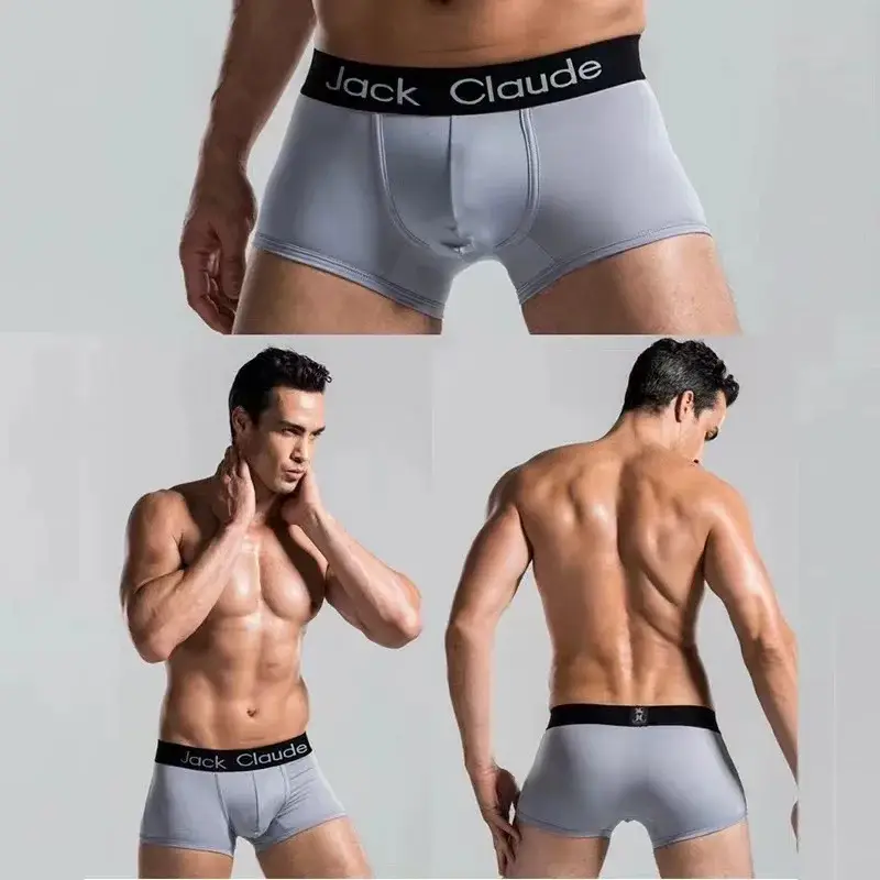 5Pcs/Men's Underwear Men Short Antibacterial Comfortable Sexy Boxer 3D Large Pouch Casual Solid Color Underwear Boxer MenPanties