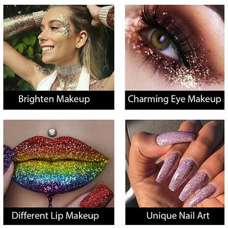 Νέα Glitter Eye Shadow Professional Makeup Monochrome Shining Eyeshadow Sequins Universal Party Cosmetic