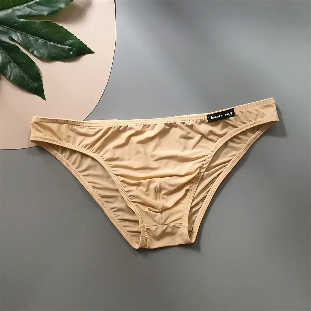 Ice Silk Underwear Men Pouch Underwear Male Elastic Belt Panties Sexy Plus Size Bikini Slips Hombre Seamless Lingerie