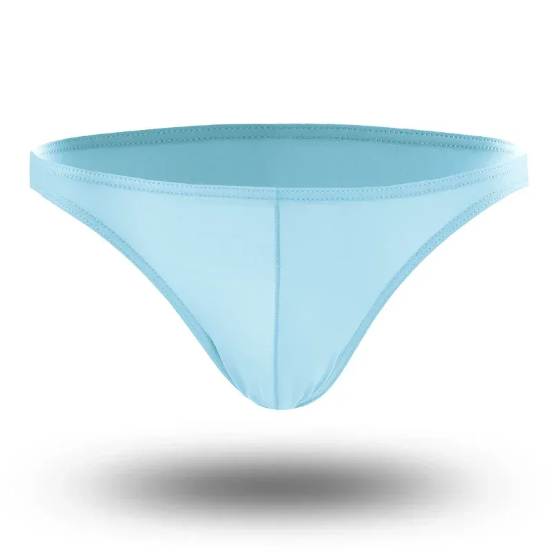 Summer Men's Breathable Ice Silk Underwear - Thin Style, Sexy Low-Waist Tight Fit, Seamless Small Triangle Bottom