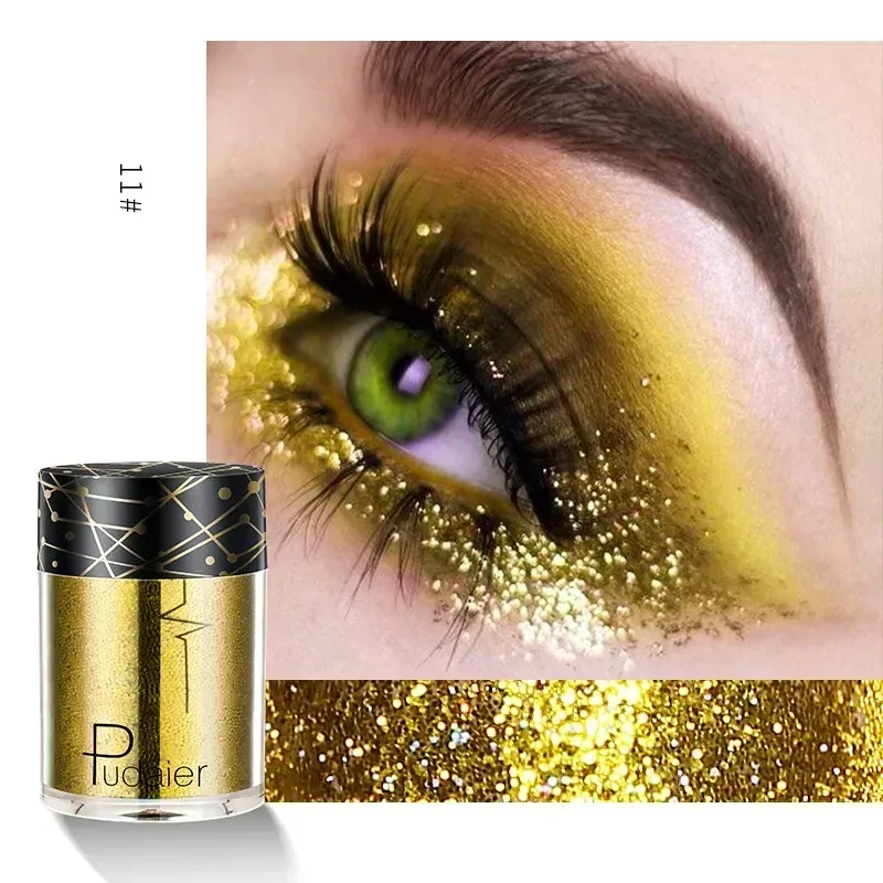 Νέα Glitter Eye Shadow Professional Makeup Monochrome Shining Eyeshadow Sequins Universal Party Cosmetic