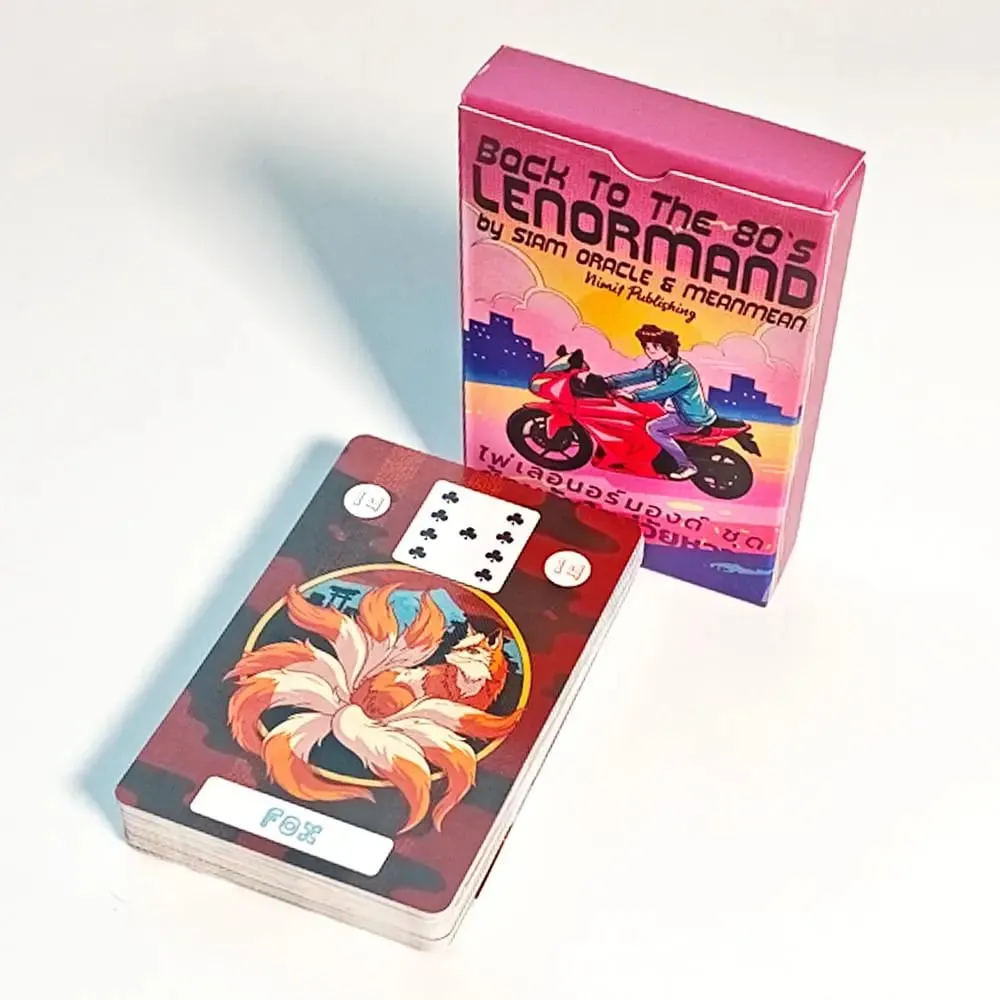 חזרה לשנות ה-80 חפיסת Lenormand 9*6 ס"מ מודפסת על 350GSM Cardstock בלט כפול 36 יחידות כרטיסי Lenormand + 2 כרטיסים מיוחדים