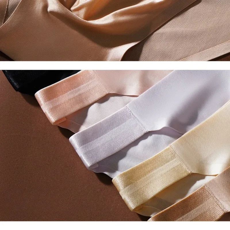 Smooth Seamless Underwear Men Sexy Ice Silk Briefs Quick Drying Underpants Male Breathable Lingerie Male Silky Undies Short Pant