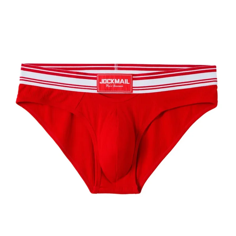 Jockmail Mens Underwear New Arrivalmen Briefs Plaid Pit Cotton Sexyu Bag Front and Rear Openings Cut Outlow Waist Breathable