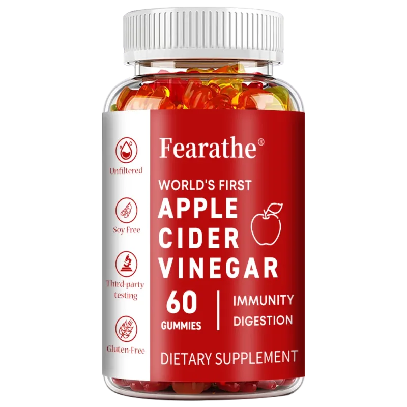 Apple Cider Vinegar Gummies - 60 Vegan Gummies - ACV Supplement for Detoxification Metabolism Energy Digestion & Gut Health
