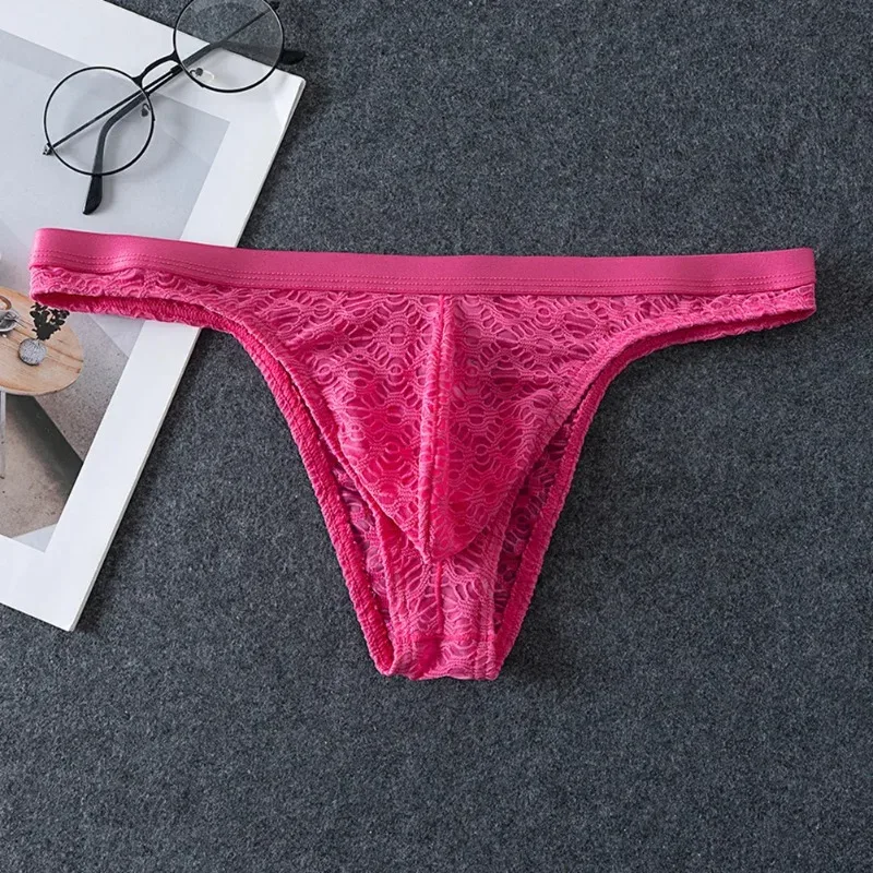 Men Thongs Briefs Jacquard Sheer Men's Underwear Sexy Accessories Hot Low Rise Pouch Very Hot Lingerie Breathable Underpants