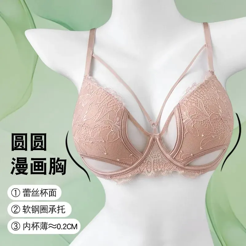 1. BANERDANNI סקסית Pure Desire חזיית סט מזער חזה גדול תמיכת Push Up Side אנטי צניחת הלבשה תחתונה נגד התרחבות חמה מכירה הטובה ביותר