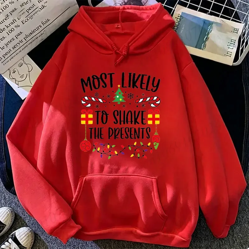 Sweat à capuche pour famille, le plus susceptible de noël, avec Slogan drôle, groupe, bonhomme en pain d'épice imprimé, haut de fête de vacances