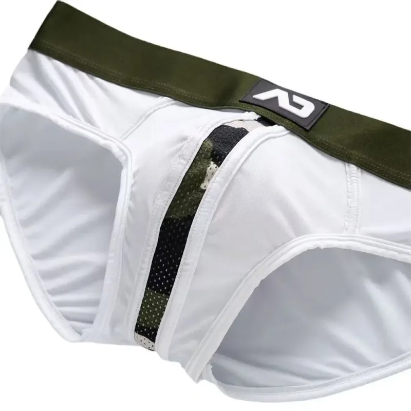 2026New men's personalized ice silk U convex low waist mesh breathable briefs, underwear fashion M388