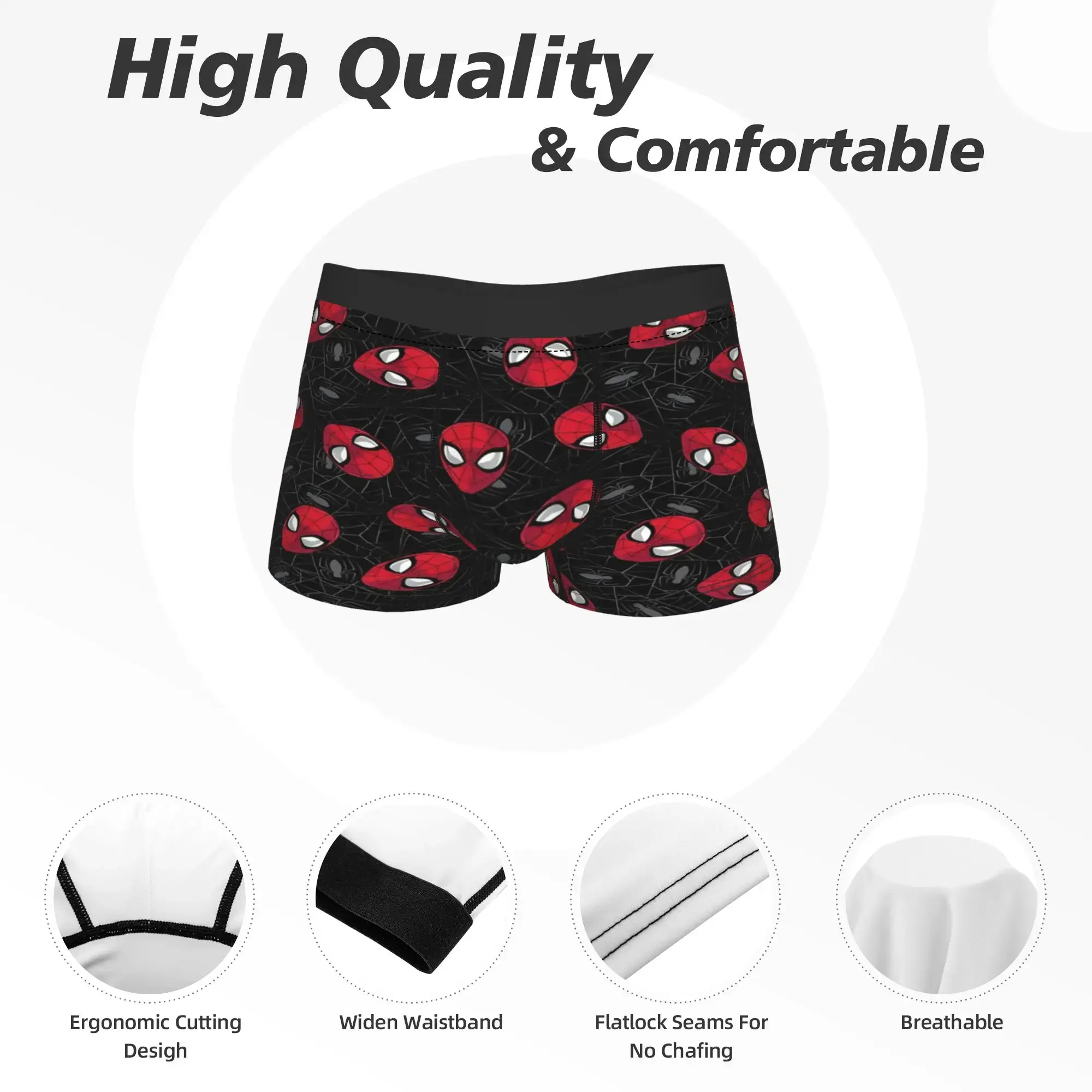 S-Spiders Heroes Underwear Men Shorts Briefs Classic Trunk Quality Printing Plus Size Underpants