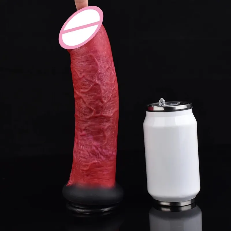 11.2" silicone giant realistic dildo huge penis anal dildo large girth female masturbator suction skin color sex products