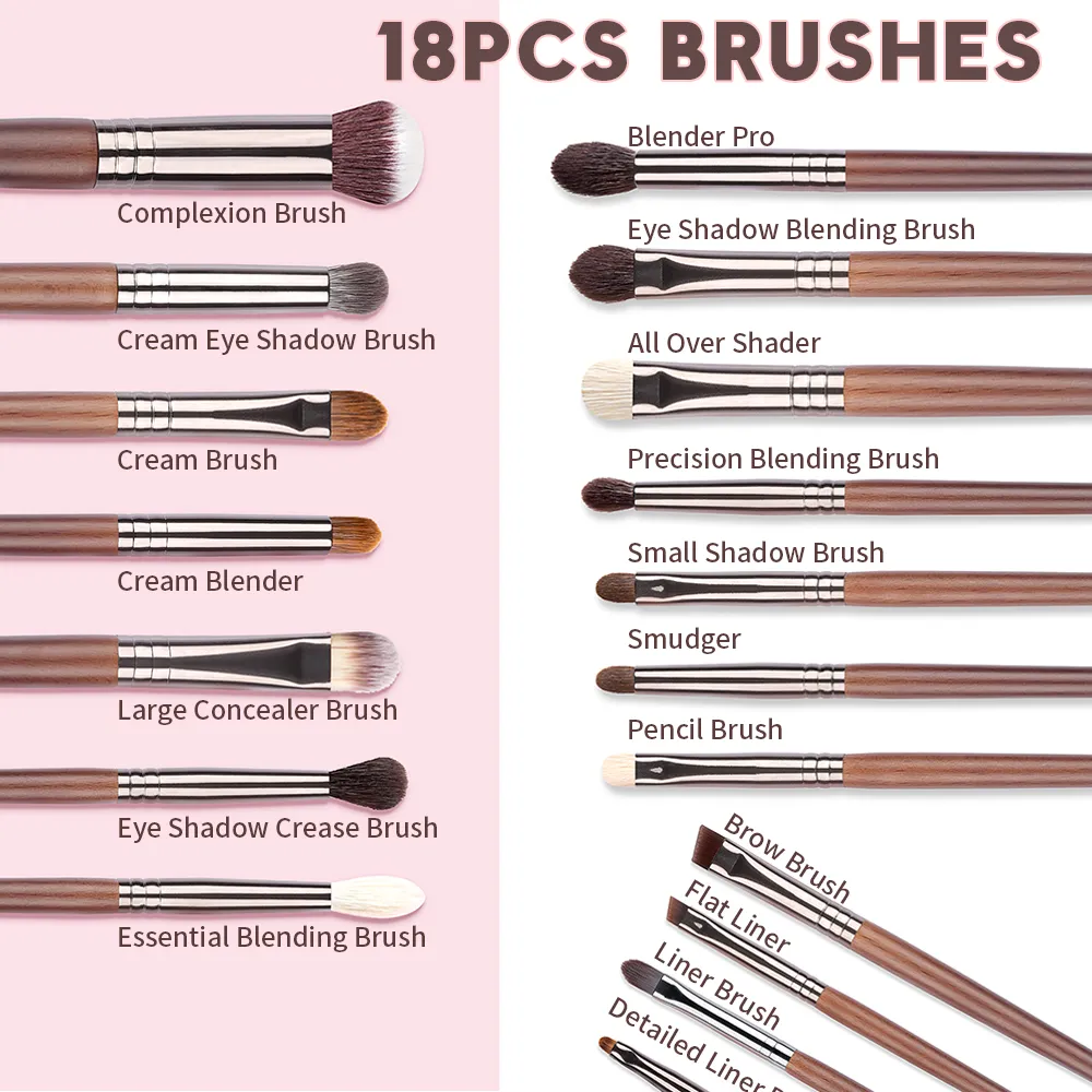 Set Kuas Rias OVW Kit Kuas Rias Eye Shadow Concealer Perona Pipi Kabuki Bubuk Telur Spons Puff Kecantikan