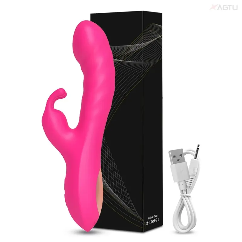 סיליקון G-Spot רטט רטט כפול דגדגן לעיסוי 10 מהירויות נטענת עמיד למים צעצוע מין תענוג לנשים