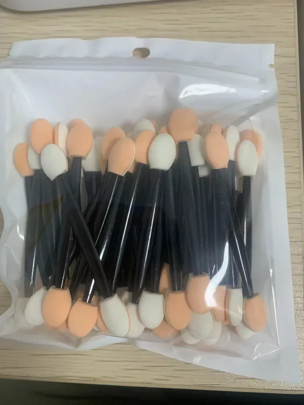30/50/100 Buah Kuas Eye Shadow Makeup Dua Sisi Spons Nilon Set Kuas Eye Shadow untuk Aplikator Kosmetik Makeup Panas Sekali Pakai