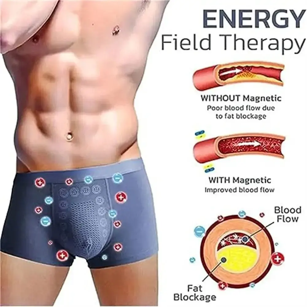 Sous-vêtements pour hommes en Polyester fibre extensible thérapie magnétique boxers pour hommes slips confortables pour un usage décontracté