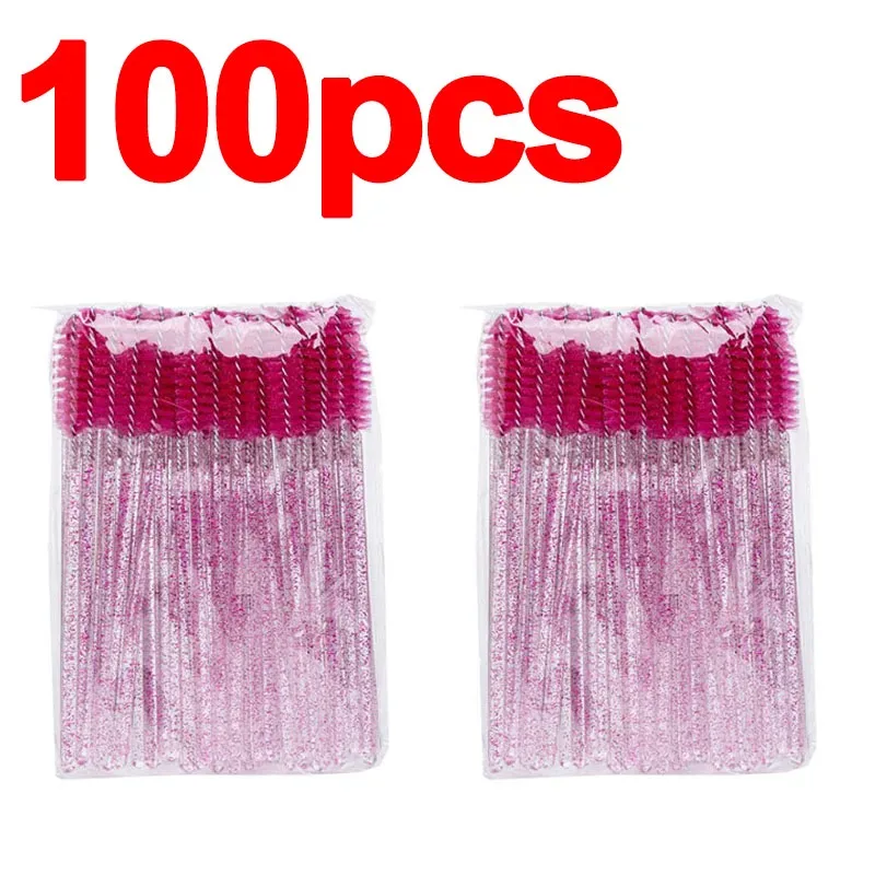 Nieuwe 50/100 Stuks Microbrush Voor Wimpers Borstel Crystal Spoolie Borstels Wenkbrauw Kam Make-Up Beauty Tool Voor Wimpers HZS24