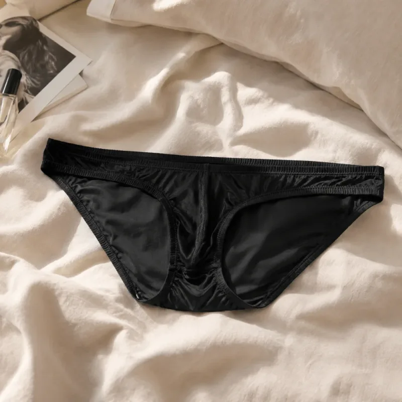 Breathable Low Waist Ice Silk Briefs Transparent Lingerie Bikini Briefs Ultra-Thin Mesh Men's Triangle Panties Summer