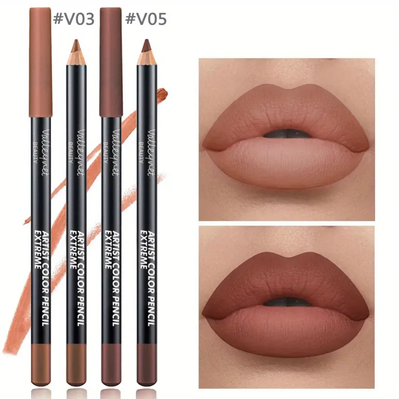 2db Lip Liner Makeup Duo: hosszan tartó vízálló matt formula gyengéd az érzékeny bőrön, és ideális a világos bézs tónusokhoz