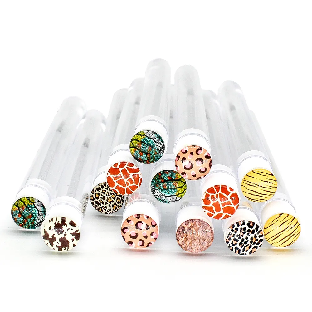 10/50pcs Leopard Style Reusable Makeup Brushes Tube Eyelashes Eyebrow Brush Mapapalitang Brushes Dust-proof Make Up Tools