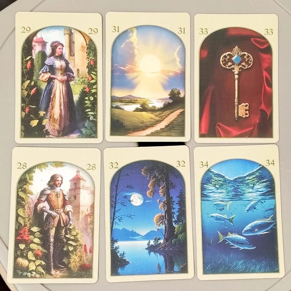 9*6cm Medieval Lenormand Oracle Deck 36 Pcs na Card na Naka-print sa 350GSM Double-embossed Cardstock