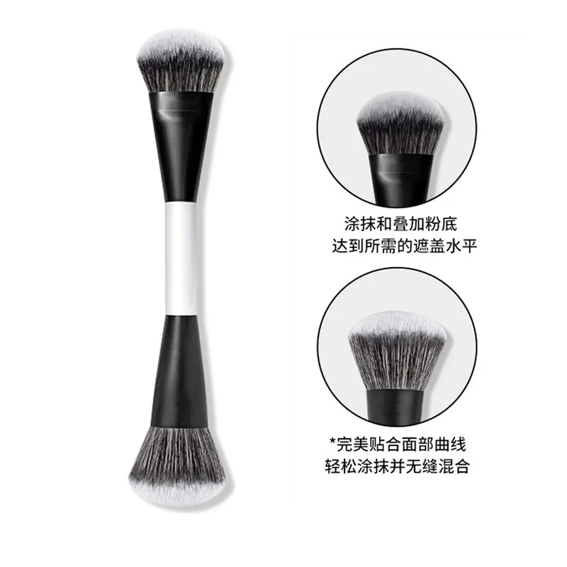 Set Kuas Makeup Berkepala Ganda F1-F4 untuk Foundation Blush Menyoroti Alat Kecantikan Kuas Kosmetik Pembentuk Wajah