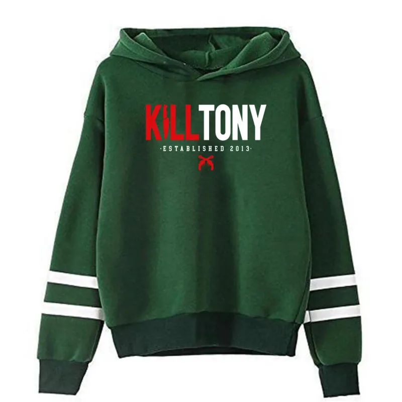 Bunuh Tony Merch Hoodie Uniseks Tanpa Poket Bar Selari Lengan Pakaian Jalanan Wanita Lelaki Berhoodie Sweatshirt Pakaian Lucu