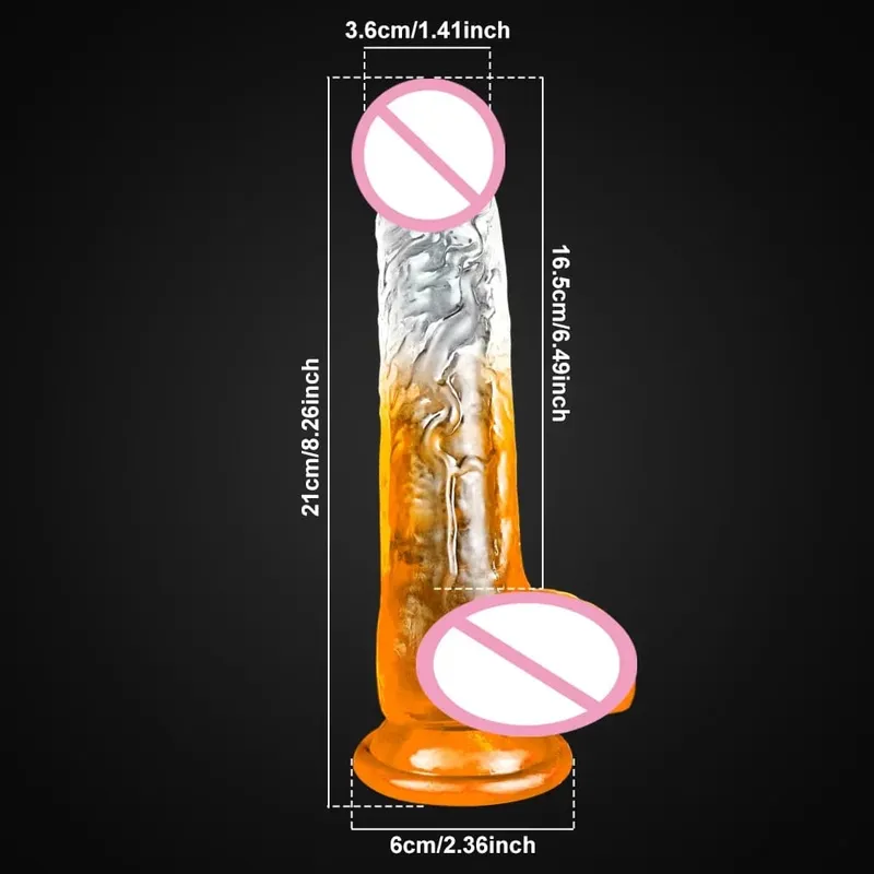 4 Sizes Transparent Soft Jelly Dildo Realistic Fake Dick Penis Sucker Butt Plug Sex Toys for Woman Men Vagina Anal Sex Toys