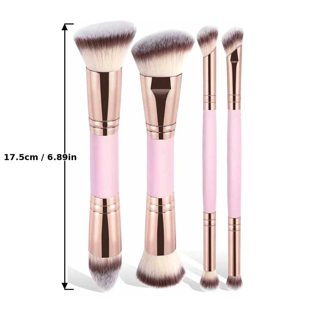 4 Dual-Kết Thúc Bộ Cọ Trang Điểm Tổng Hợp Mềm Lông Kem Nền Phấn Má Hồng Phấn Mắt Cọ Di Động Đựng Mỹ Phẩm Dụng Cụ