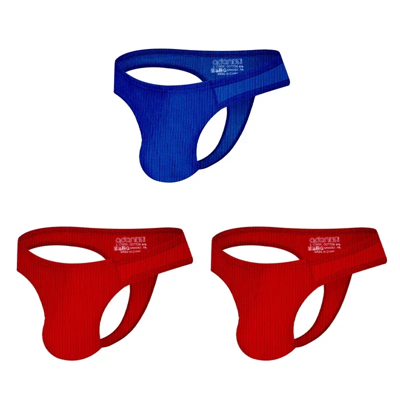 Cotton Men's Big Pouch Thong Panties Men Cotton Sports Running Underwear Comfortable Seamless Male G-string Briefs