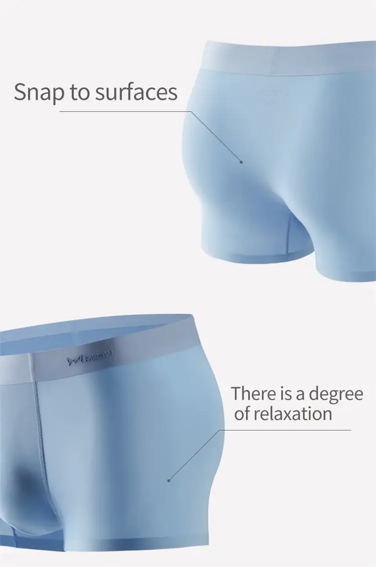 MiiOW 6Pcs Silky Ice Silk Men's Boxershorts Graphene Antibacterial Crotch Mens Underpants Breathable Man Underwear Panties Boxer