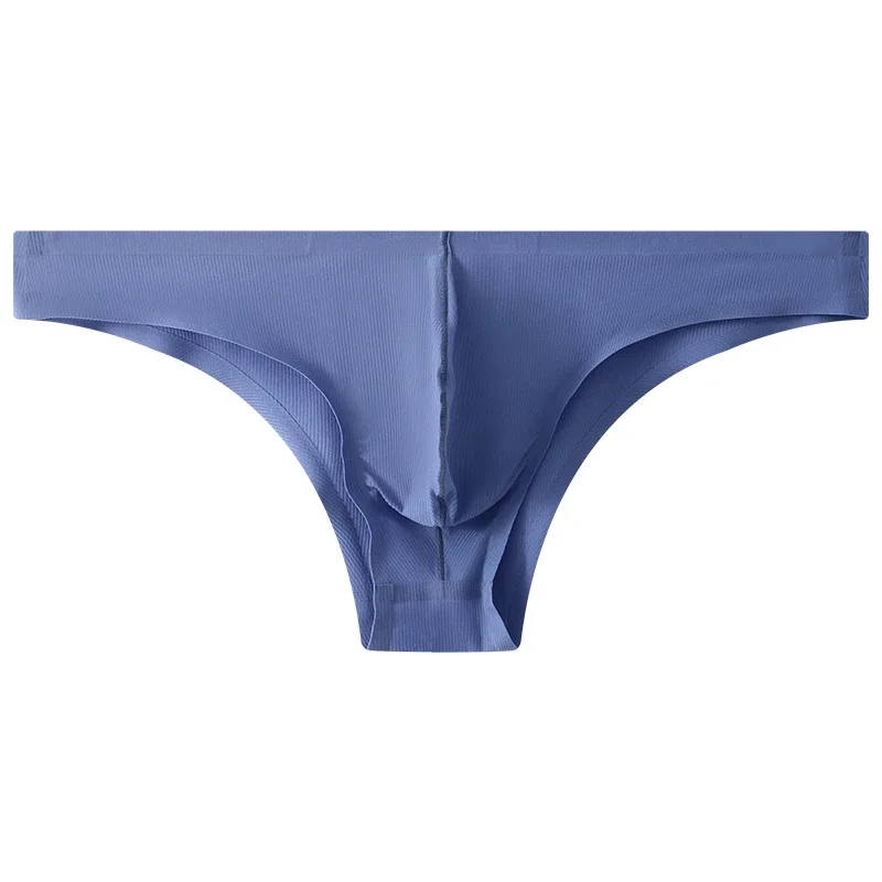 Half Hip Small Triangle Men's Underwear Low Waist Sexy Young Men Ice Silk Seamless Briefs Summer Lightweight Breathable Panties