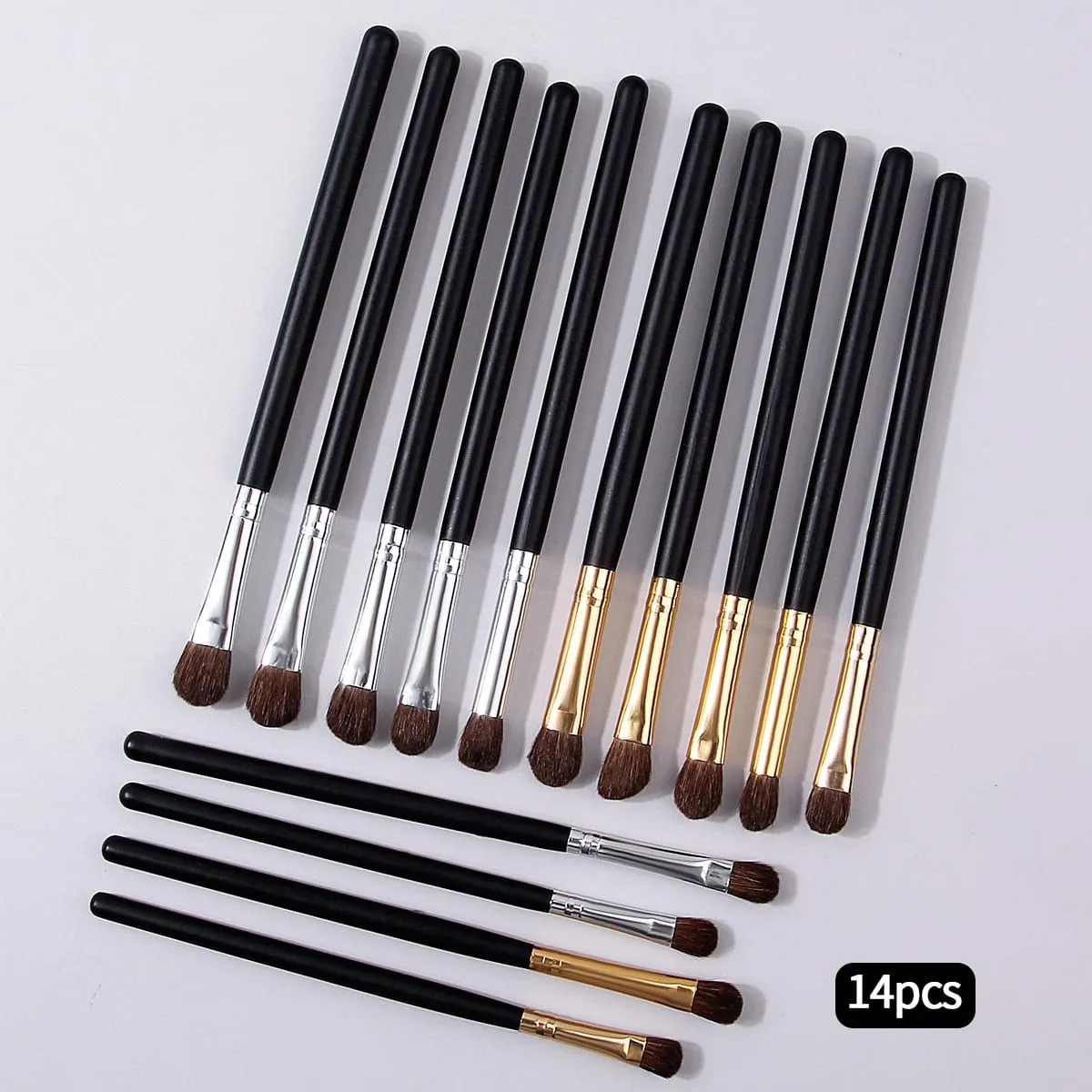 14 na pirasong Wooden-Handled Eye Makeup Brushes Ang Eyeshadow Brushes at Eyebrow Brushes ay Multi-Functional Beauty Tools