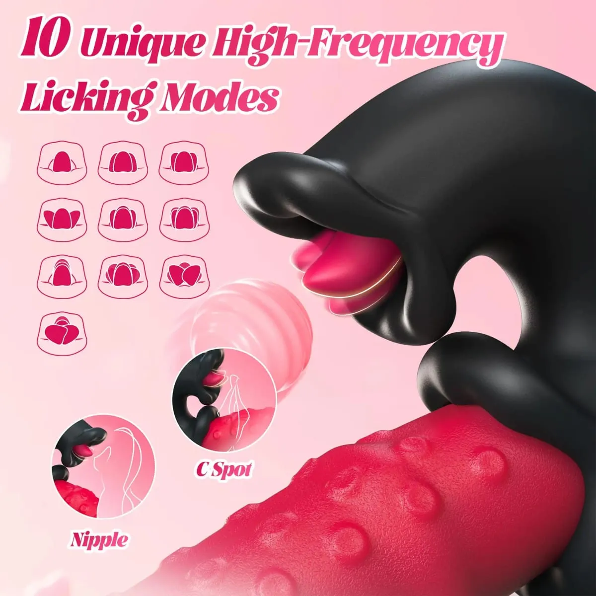 4 ΣΕ 1 Licking Thrusting Vibrator G Spot Clitoral Stimulator Μασάζ κόλπου Rabbit Vibrator Γυναικείο σεξουαλικό παιχνίδι για θηλή και πρωκτικό κλειτορίδα — image 4