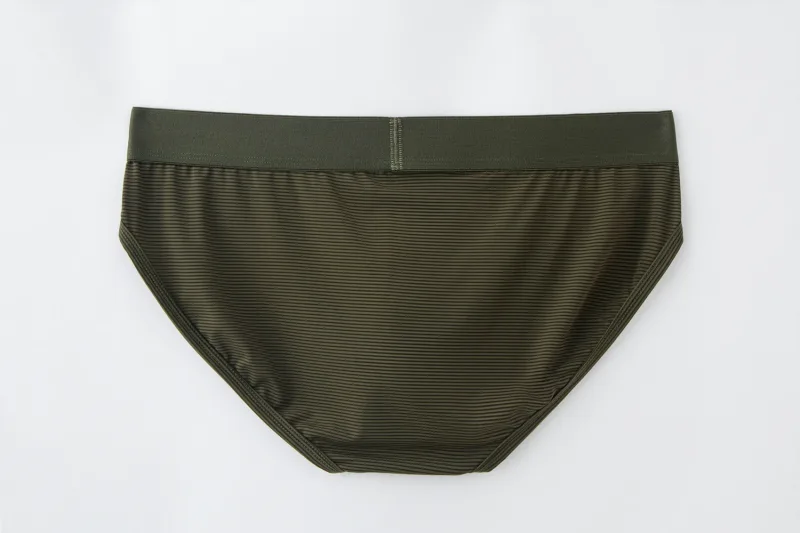 Men Underwear Brief Sexy Low-rise Striped Bikini Athletic Supporters Underpants Sleepwear Nylon Quick Dry Breathable