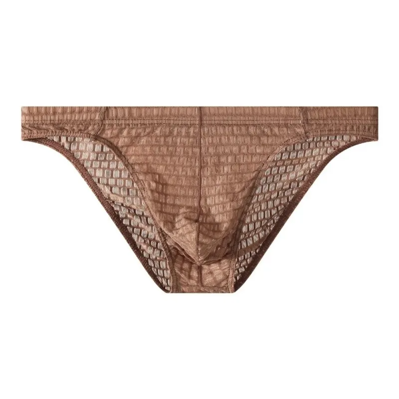 Breathable Low Waist Men's Briefs Transparent Ultra-thin Ice Silk Underwear Lingerie Mesh Panties Male Comfort Fit