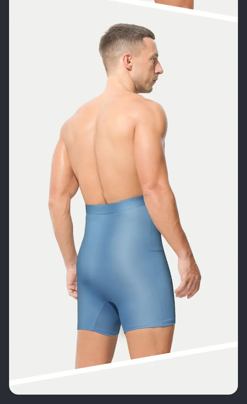 Men's sports underwear: high-waisted, belt-curving, plus-size, lengthened, anti-leg chafing, waist-protecting, flat-cut shorts
