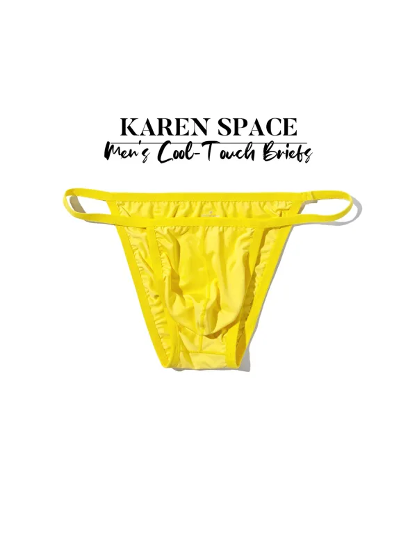 1PC Men's Sexy Low-Waist Briefs with Large Pouch Single Color Thin Belt Comfortable Thin Design for Summer Pure Color Underwear